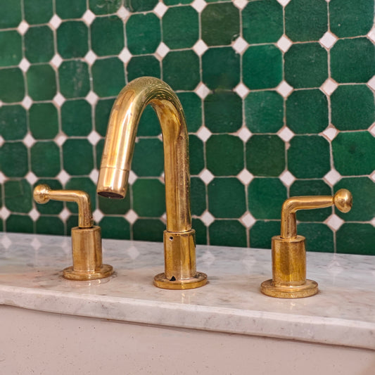 3 hole bathroom faucet with lever handles