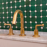 3 hole bathroom faucet with lever handles