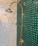 Unlacquered Brass Exposed Shower System - Thermostatic Valve