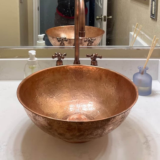 antique copper vessel sink