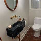 antique brass wall mounted faucet snake opening