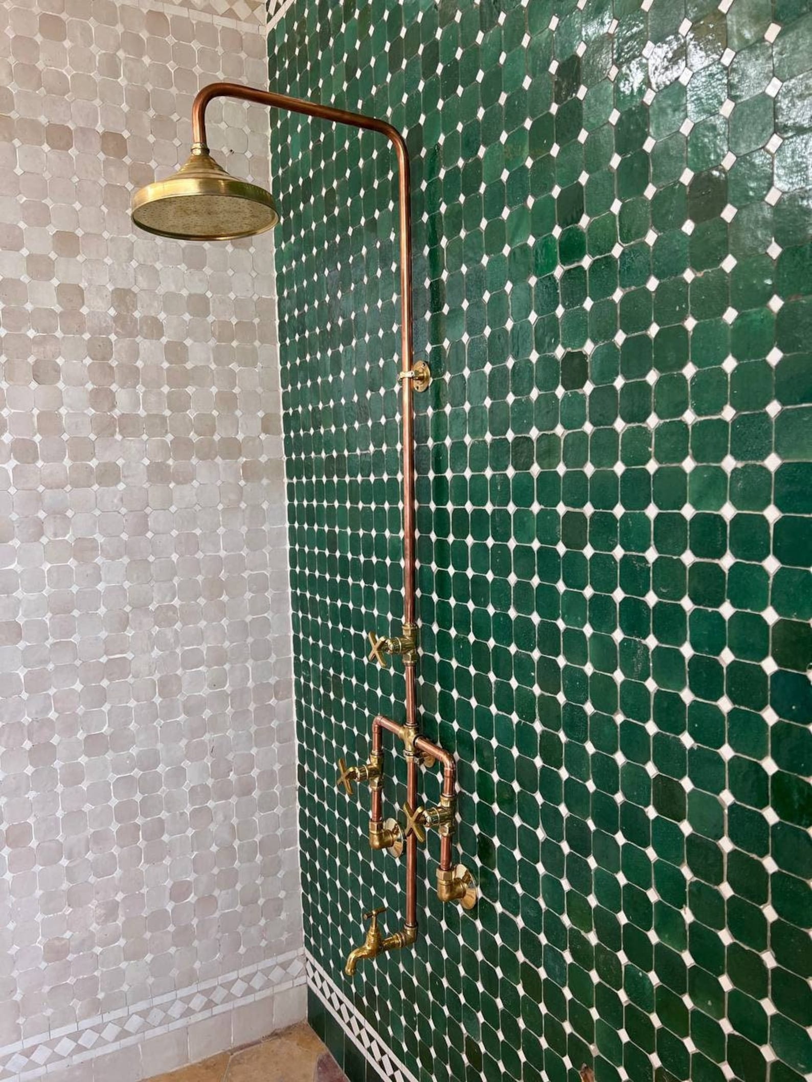 antique copper outdoor shower system