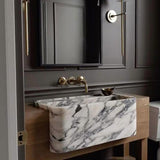 Oldenglow.com | unlacquered brass wall mounted faucet