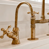 unlacquered brass cold water faucet