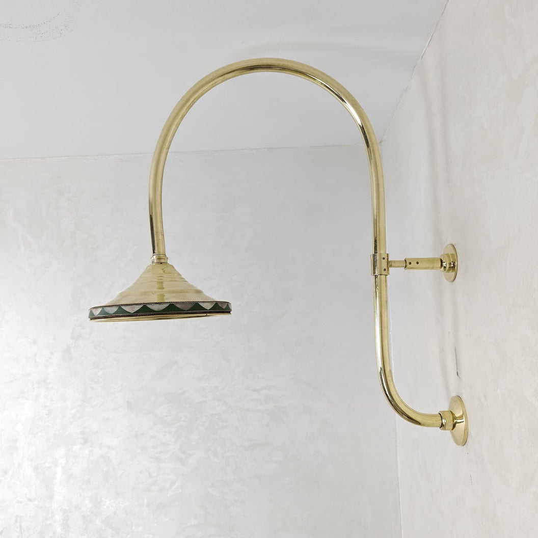 curved arm showerhead