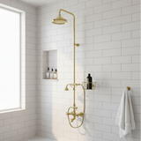unlacquered brass exposed shower set