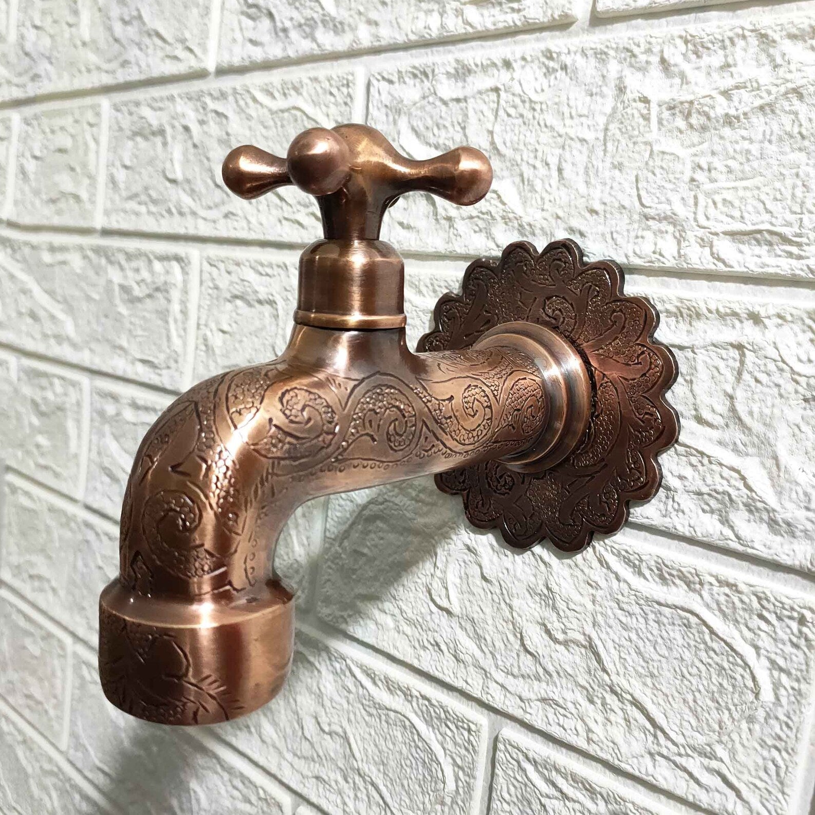Copper Single Handle Wall Mount Faucet