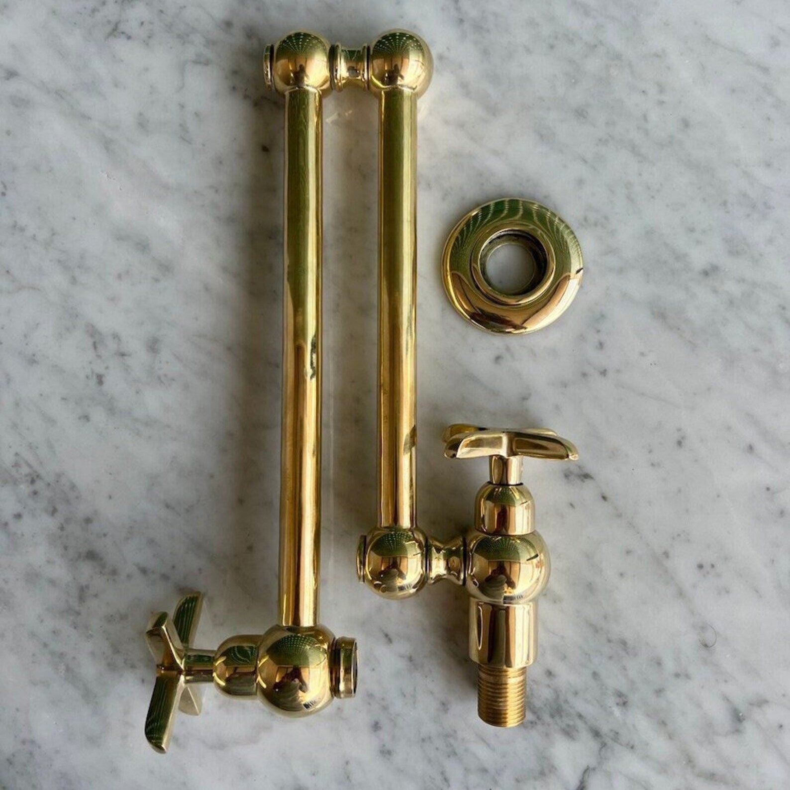 Unlacquered Brass Pot Filler Faucet, Solid Brass Kitchen Faucet