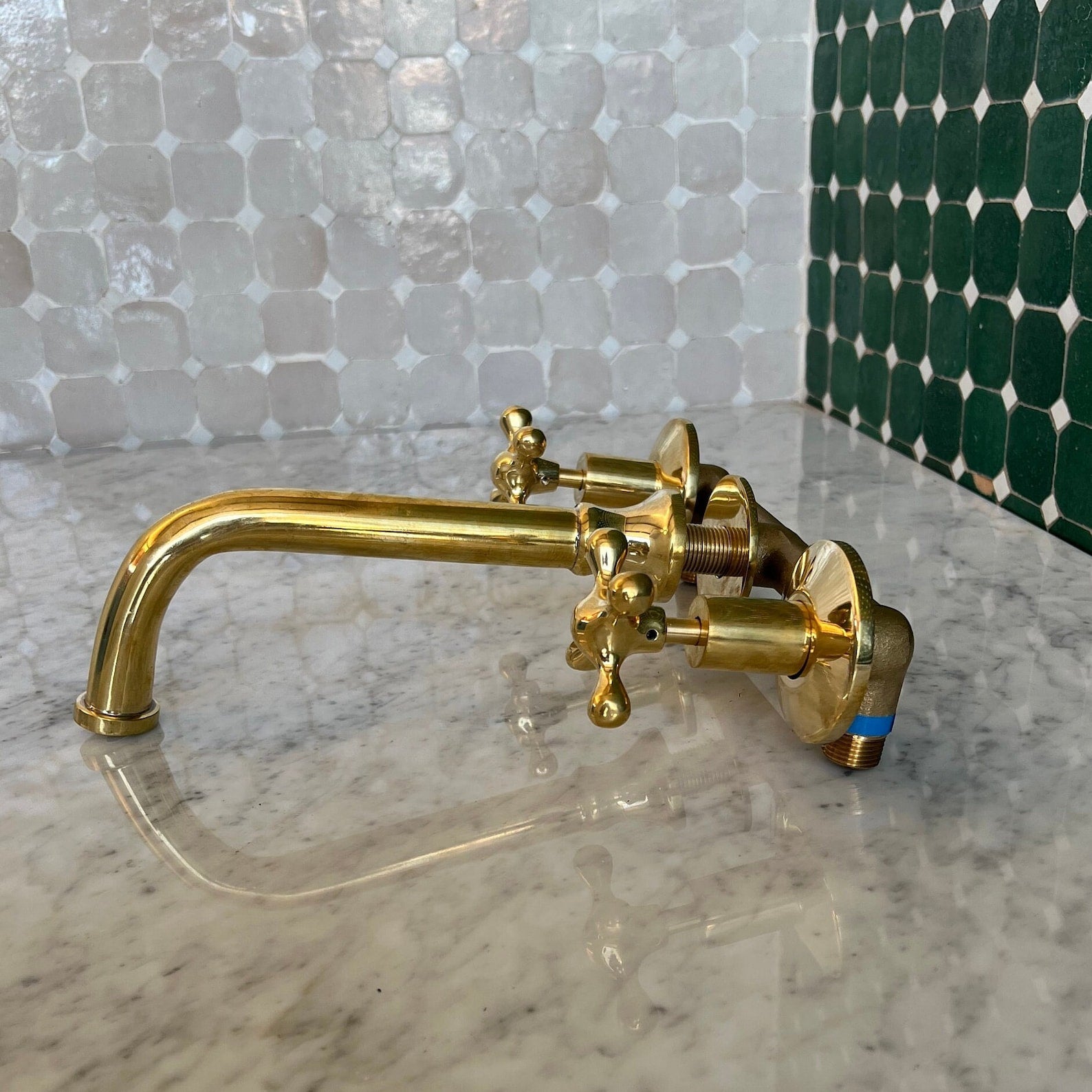 Unlacquered Brass Wall-mount Faucet, Bathroom Tub Faucet