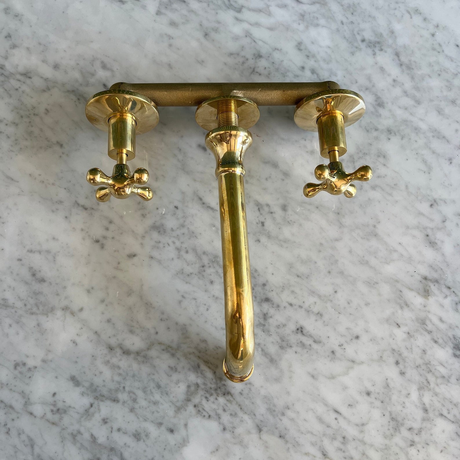 Unlacquered Brass Wall-mount Faucet, Bathroom Tub Faucet