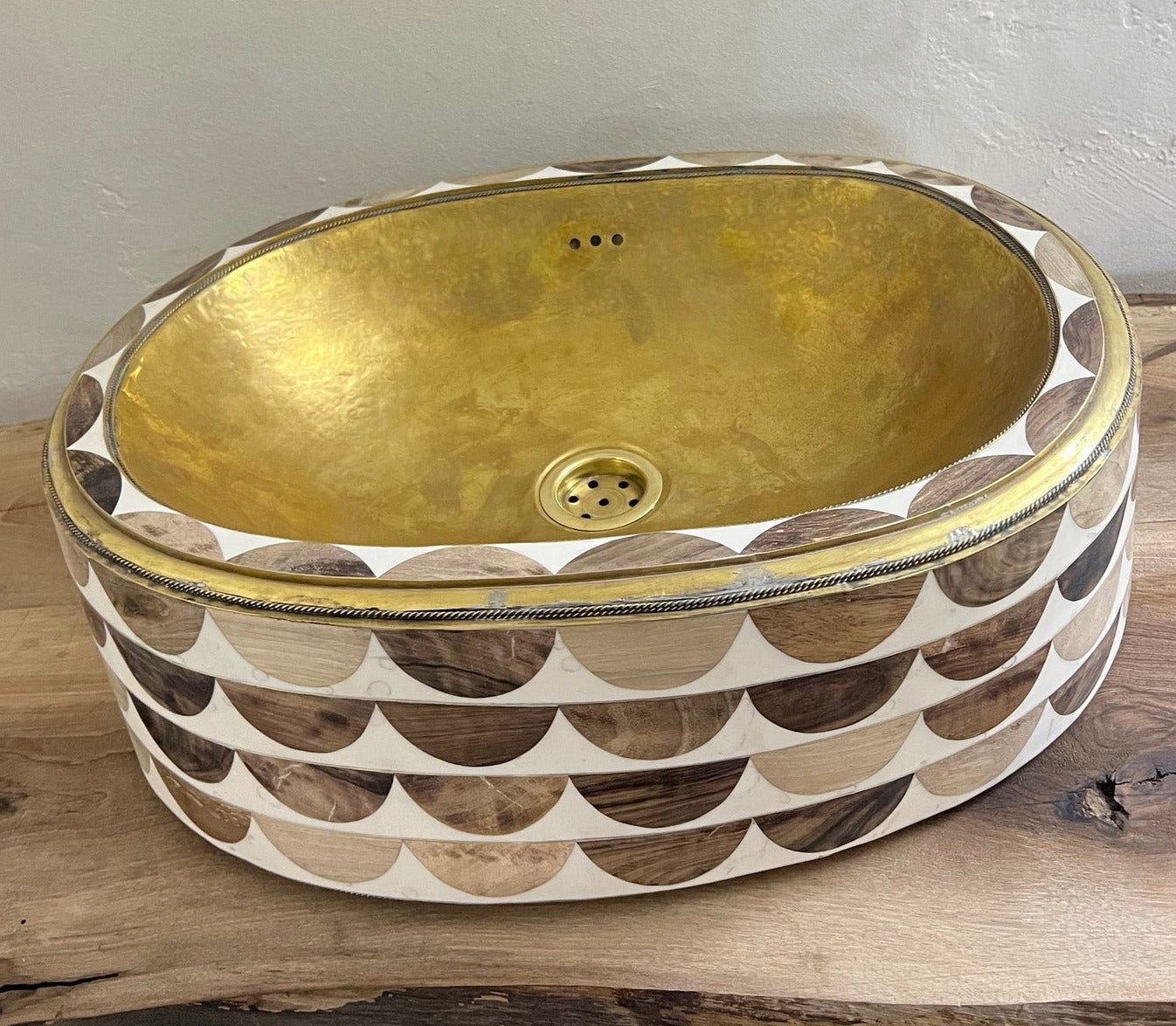 Unlacquered Brass Oval Bowl - Vessel Bathroom Sinks