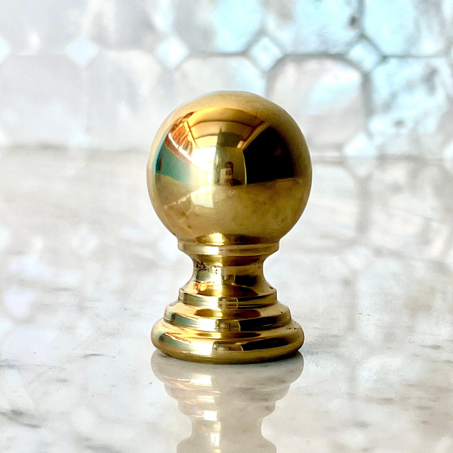 Unlacquered Brass Ball Cabinet Knob