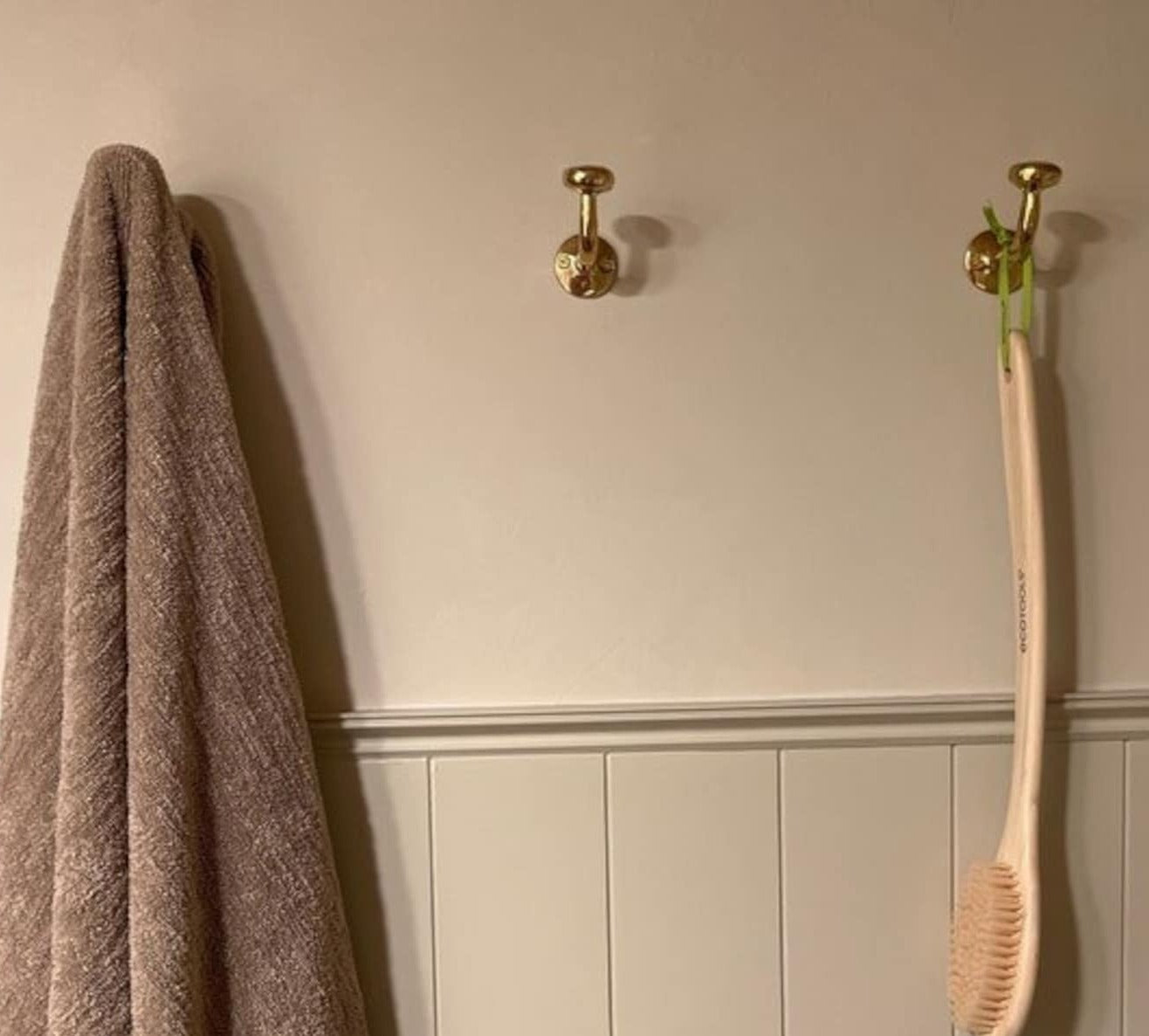 Handracfted Brass Bathroom Hooks, Coat Hooks Rustic Wall Mounted