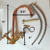 Unlacquered Brass and Copper Kitchen Faucet