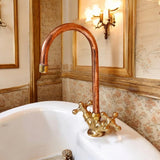 Unlacquered Brass and Copper Kitchen Faucet