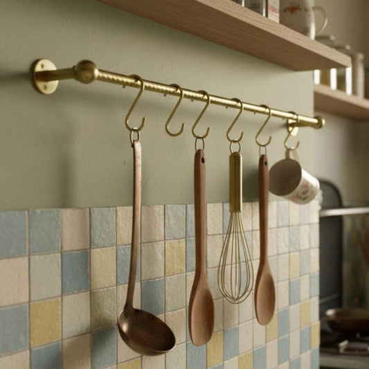 Unlacquered Brass Twisted Pot Rack