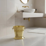 Handmade Trash Bin, Unlacquered Brass Wastebasket