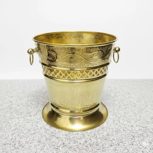 Handmade Trash Bin, Unlacquered Brass Wastebasket