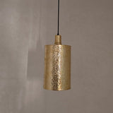 Hammered Brass Cylindric Pendant Light, Moroccan Pendant lights
