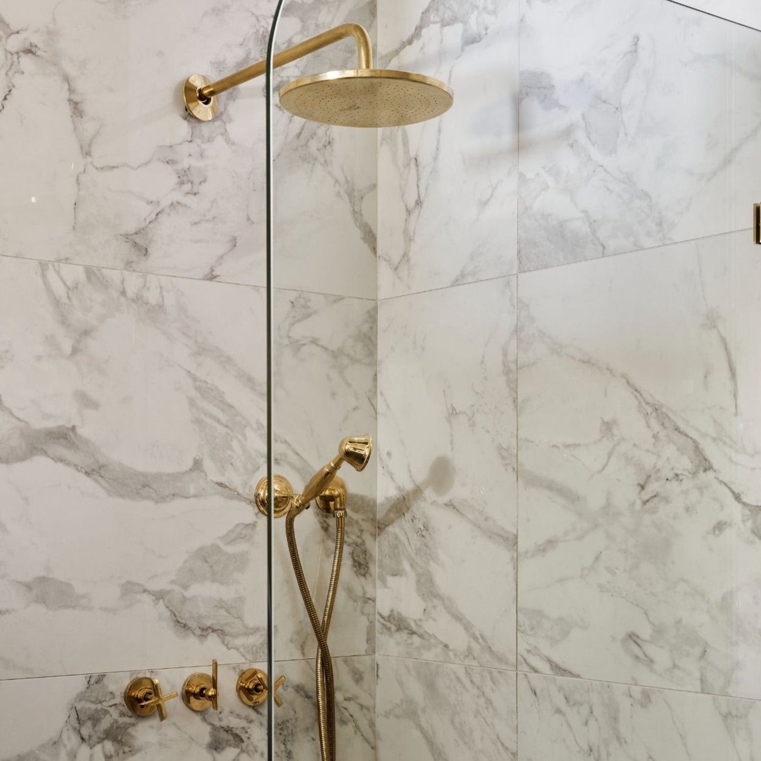 Handcrafted Solid Brass Shower System With HandHeld