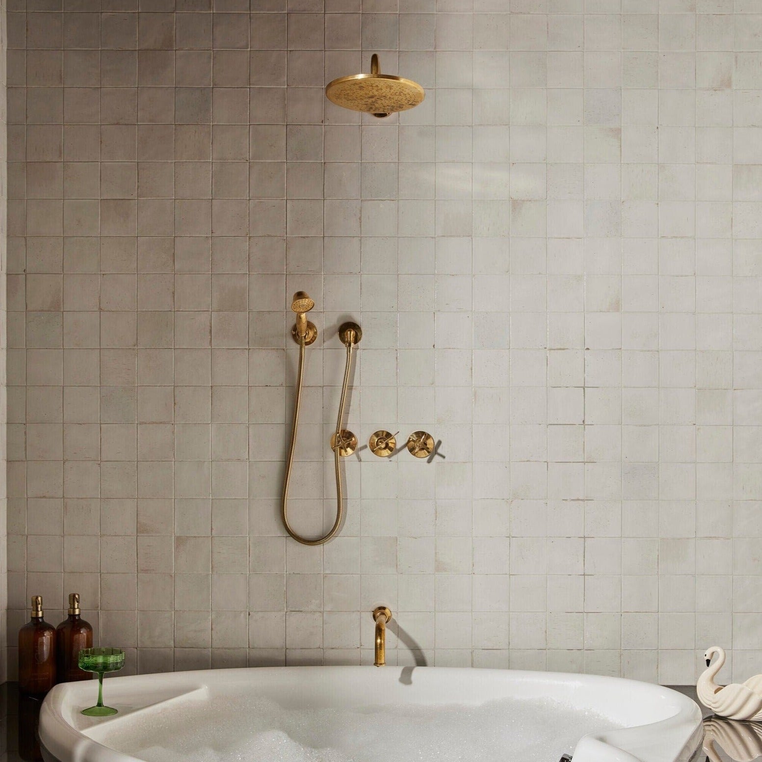 Handcrafted Solid Brass Shower System With HandHeld