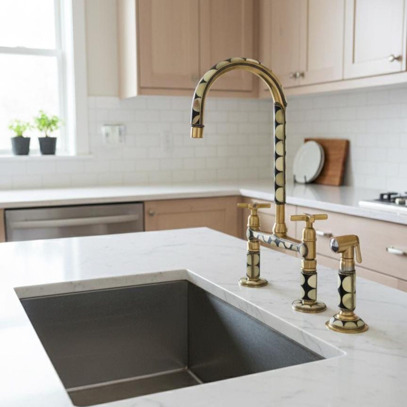 Moroccan brass bridge Faucet