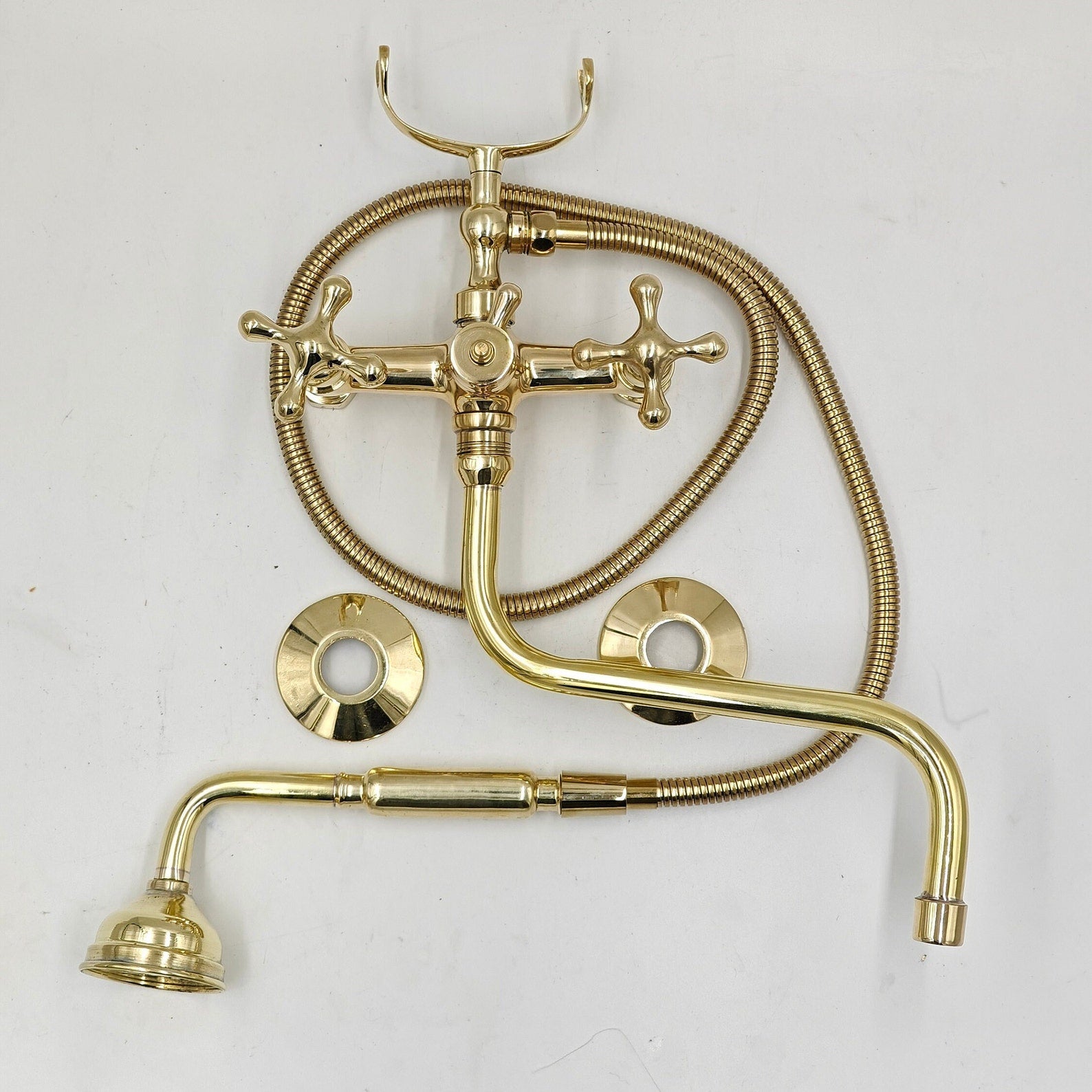 oldenglow unlacquered brass wall mounted tub filler