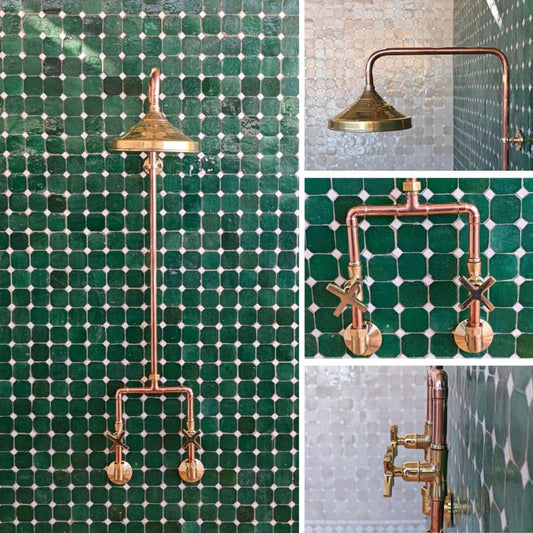 outdoor copper shower set