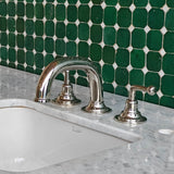 Polished nickel deck mounted bathroom faucet 3 hole