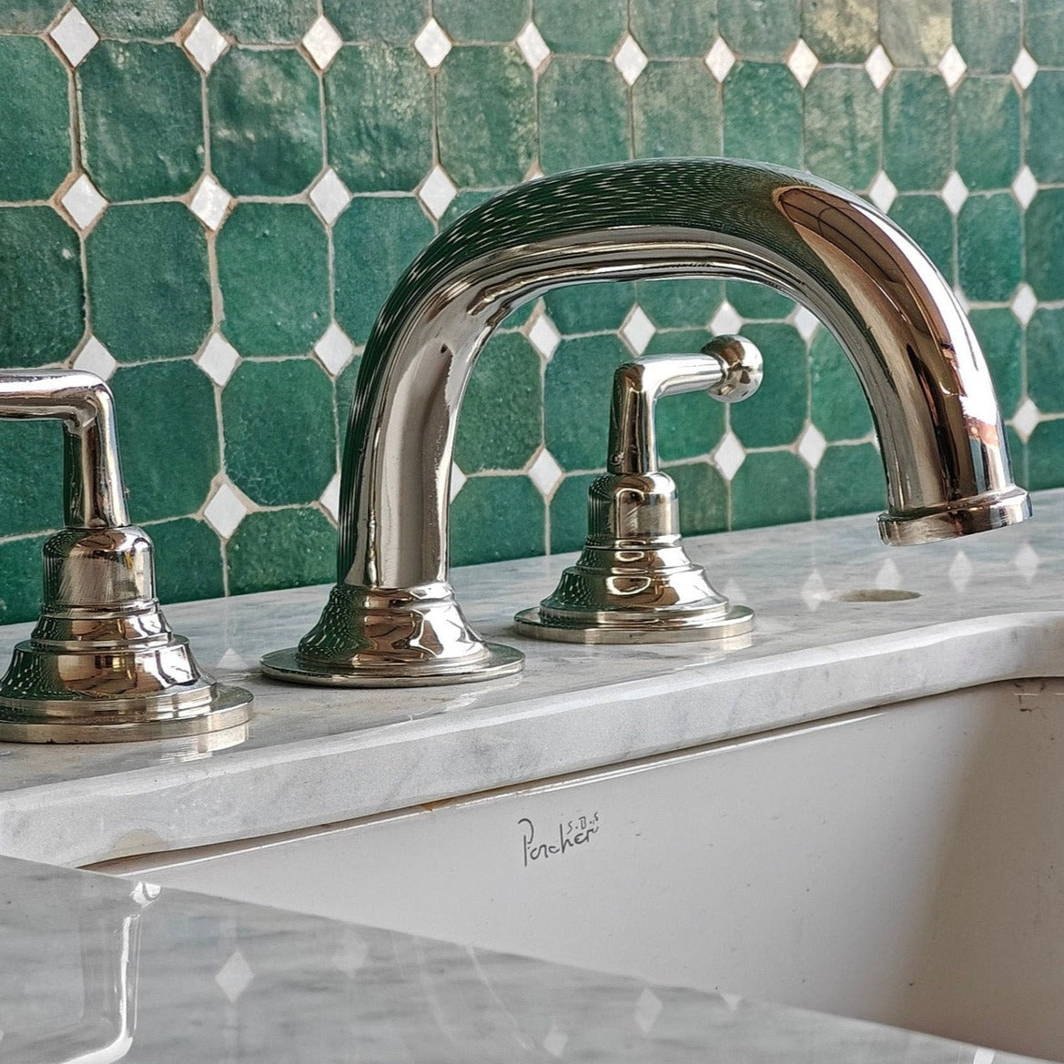 oldenglow polished deck mounted bathroom faucet
