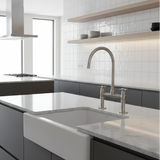 polished nickel brass kitchen bridge faucet