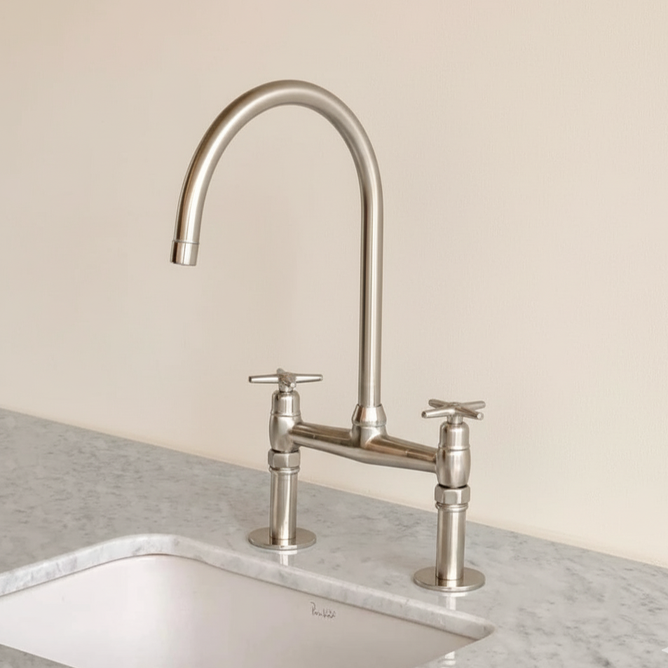polished nickel brass kitchen faucet