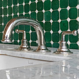 polished nickel deck mounted bathroom faucet