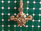 solid brass thermostatic valve with showerhead