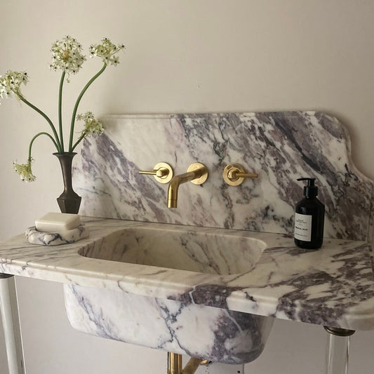 unacquered brass wall mounted faucet
