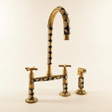 unlacquered brass bridge faucet with sprayer - Resin decoration