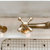 Unlacquered brass bridge faucet - vintage handle