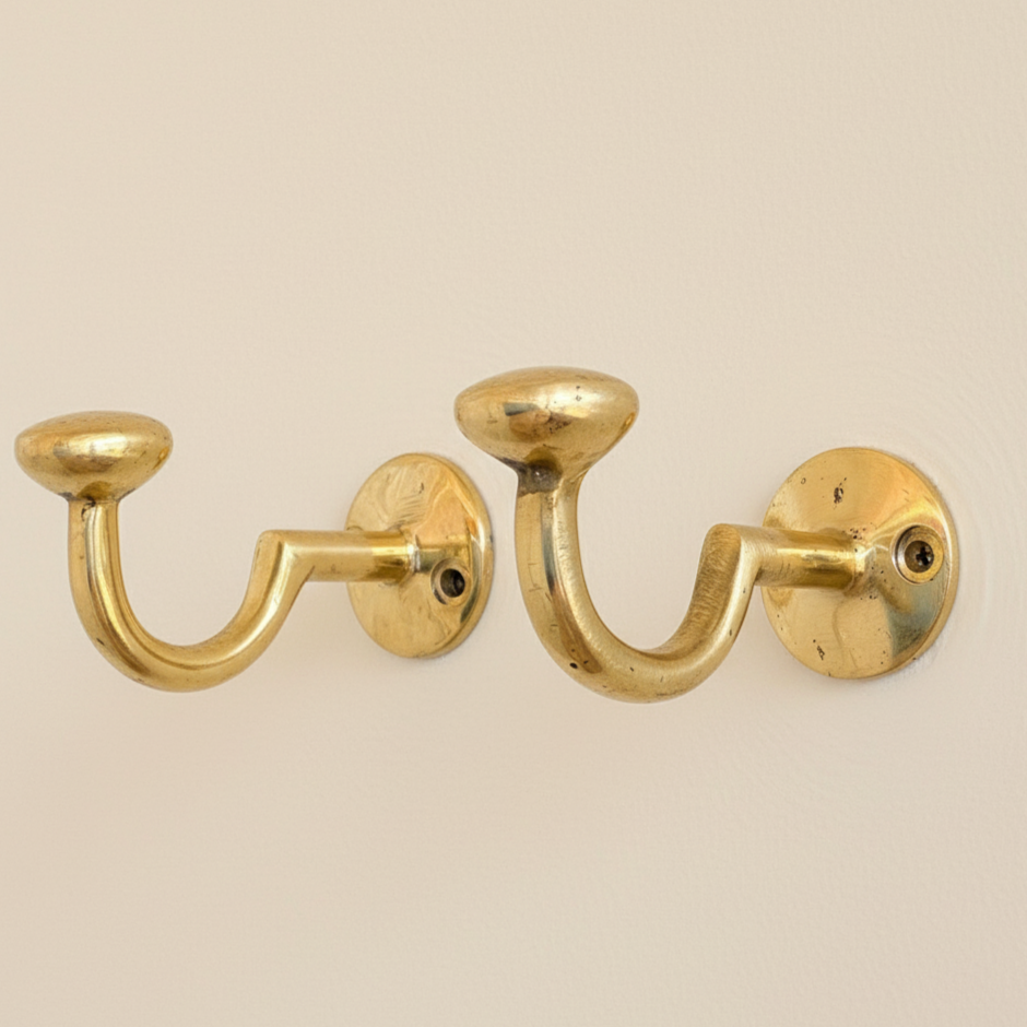 unlacquered brass hooks for bathroom and entry home