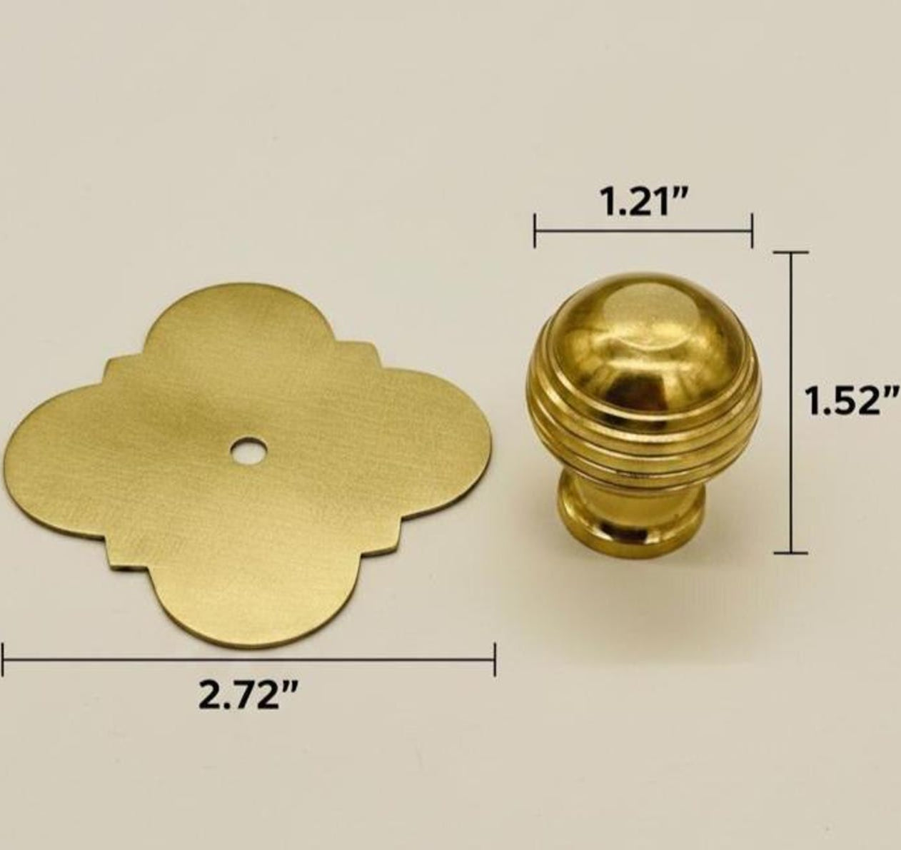 unlacquered brass knob with base