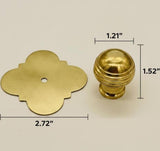 unlacquered brass knob with base