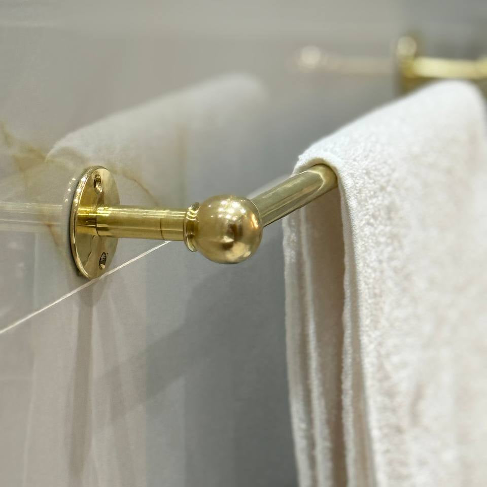 unlacquered brass towel hanger at oldenglow.com
