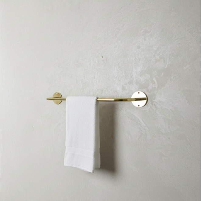 unlacquered brass towel holder bar