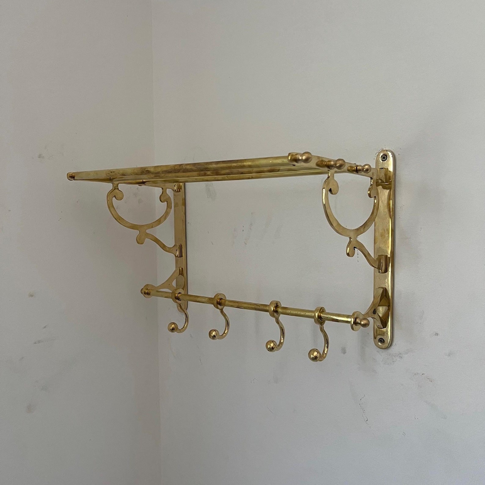 brass towel organizer with hooks bathroom hardware