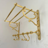 Decorative gold wall bracket with hooks - Oldenglow.com