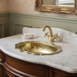 unlacquered brass vanity sink