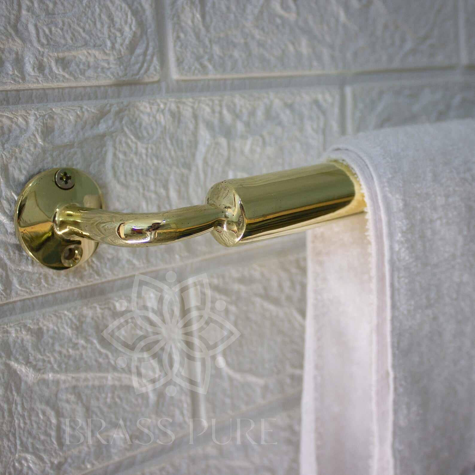 unlacquered brass bathroom bar towel holder