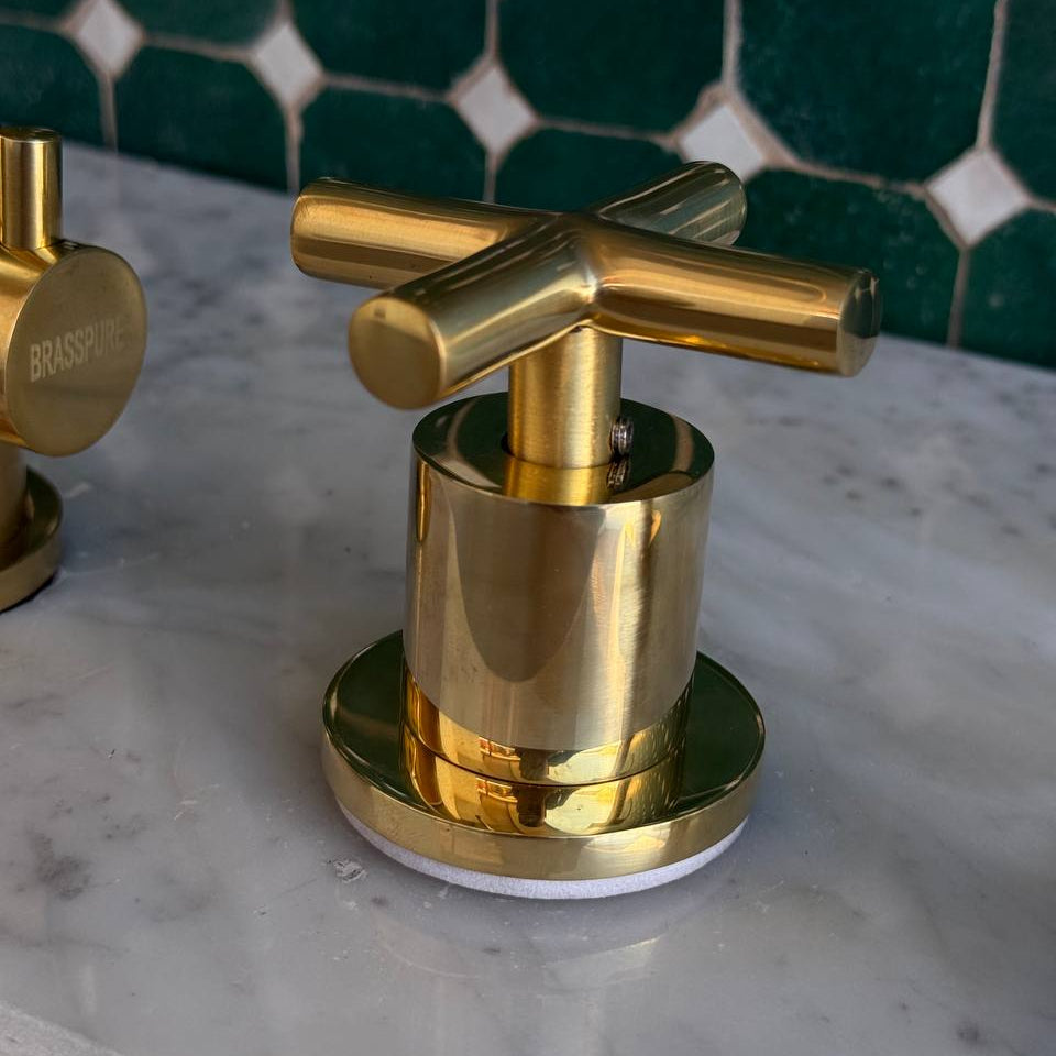 unlacquered brass bathroom faucet handles