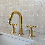 unlacquered brass bathroom faucet short spout