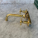 unlacquered brass bathroom faucet wall mounted