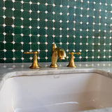 unlacquered brass bathroom faucet with lever handle
